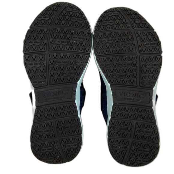 Vionic Navy Blue Marlene Pro Service Slip Resistant Sneakers Velcro 8 1/2 WIDE - Picture 9 of 13